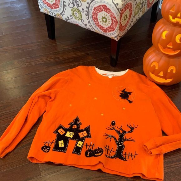White Stag Tops - Sz 16/18 Vtg Halloween Witch Haunted House Top